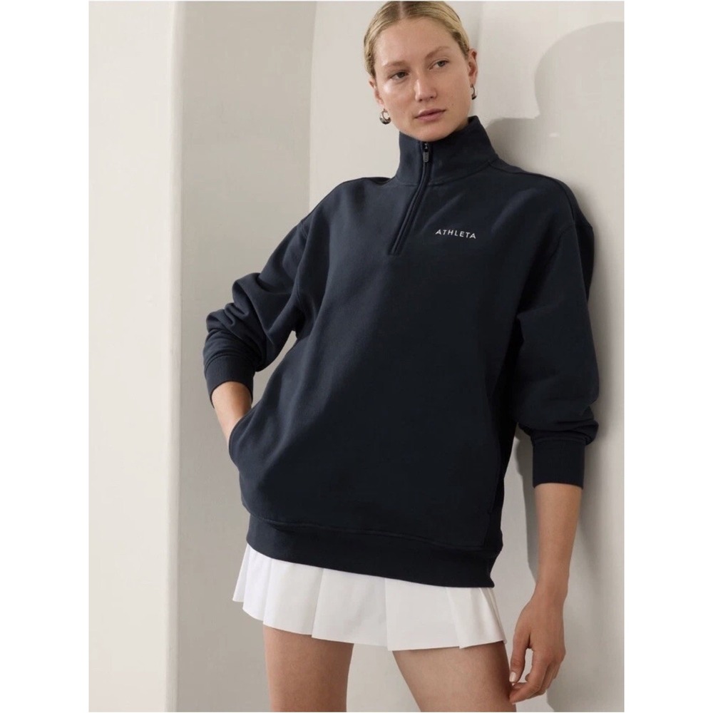 Athleta Forever Fleece 1/4 Zip Sweatshirt Size M